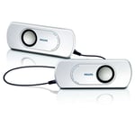 Ensemble D'Enceintes Stéréo Portables Philips SBA220 Jack 3,5Mm Blanc