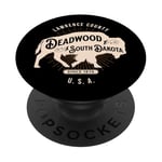 Deadwood South Dakota USA Vintage Bison Design Souvenir PopSockets Adhesive PopGrip