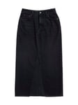 Denim Long Skirt - Black