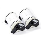 Vhbw - 2x Rouleau d'étiquettes autocollantes pour Brother P-Touch QL-500BW, QL-550, QL-560, QL-560VP, QL-570, QL-580, QL-580N, QL-650 comme DK-22243