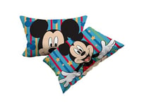 hermet Mickey Mouse Set of 2 Cotton Pillowcases Pair of Pillow Cases for Bed Pillows, 2 Pieces, 100% Cotton, 50 x 80 cm, Envelope Closure