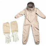 Vêtements D'apiculture Avec Des Gants, Combinaison D'apiculteur En Coton Naturel Avec Voile D'escrime Unisexe(XL)