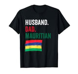 Husband Dad Mauritian Mauritius Flag Design gift for father T-Shirt