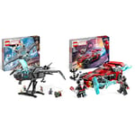 LEGO 76248 Marvel The Avengers Quinjet & 76244 Marvel Miles Morales vs. Morbius, Spider-Man Building Toy for Boys and Girls with Race Car and Minifigures, Adventures in the Spiderverse Set
