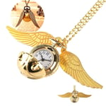 Harry Potter Golden Wings Snitch Action Toys Watch Quartz Watch Necklace Quidditch Balls Snitch Toy Fly Thief Clocks