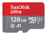 SanDisk Ultra - Carte mémoire flash (adaptateur microSDXC vers SD inclus(e)) - 128 Go - A1 / UHS-I U1 / Class10 - microSDXC UHS-I (pack de 2)