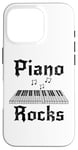 Coque pour iPhone 16 Pro Piano Rocks, pianiste musicien rock Goth