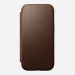 Nomad Modern Leather Folio (iPhone 16) - Mörkbrun