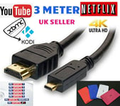 3M Micro HDMI HD TV Monitor Cable Lead For Asus Transformer T100 T300