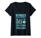 Womens Waymaker Miracle Worker Promise Keeper Waymaker V-Neck T-Shirt