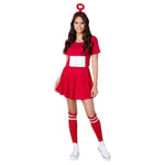 Kvinnors Teletubbies Kostymer Tinky Winky Dipsy Laa-laa Po Cosplay Klänning Halloween Party Fancy Dress Up Outfit Set Röd Ed M