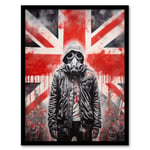 Anarchy In The UK Gas Mask Riots British Flag Blood Dystopia Art Print Framed Poster Wall Decor