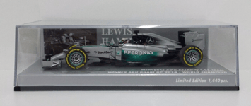 Modèle Auto 1:43 F1 MINICHAMPS Mercedes W05 Hamilton Winner Abu Dhabi Gp 2014
