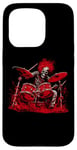 iPhone 15 Pro Skeleton Drummer Guy Rock And Roll Band Rock On Drum Kit Case