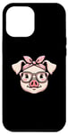 iPhone 12 Pro Max Pig Pink Bandana Glasses Case