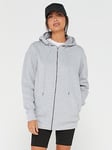 Everyday The Essential Oversized Zip Through Hoodie - Grey, Grey, Size 8, Women