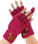 Gants d'hiver pour Hommes Femmes - Gants Demi Doigts Convertibles,Chaud Mitaines,Gants sans Doigts Doublés en Alpaga,Gants d'hiver à Écran Tactile,pour Hommes et Femmes Intérieur et Extérieur