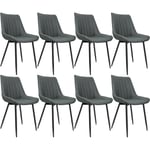 Yongqing - Lot de 8 Chaises de Salle à Manger, Siège Moderne, Sièges Rembourré, gris foncé