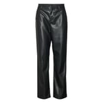 Pantalon simili cuir droit FEMME Vero Moda noir taille mi-haute