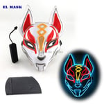 Anime Expro Decor Japanilainen Fox Mask Neon Led Light Cosplay Mask Halloween Party Rave Led Mask Tanssi DJ Palkkapäiväasu Rekvisiitta