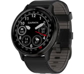 GARMIN Venu 3 - Slate with Black Leather Band, Black