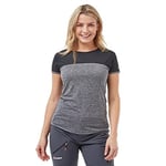 Berghaus Women's Voyager Short Sleeve Tech Tee Base Layer, Carbon Marl/Jet Black, 12