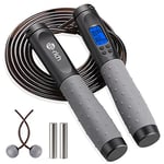 Corde à Sauter Sport, Te-Rich Corde à Sauter Sans Fil avec Compteur, Jump Rope 3M Réglable avec Roulements à Billes en Acier, Poignées Antidérapantes pour Adulte/Enfant/Fitness/Crossfit/Boxe/Gym