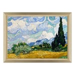 Van Gogh 2693 Tableau sur Toile avec Cadre en Bois Naturel 70 x 100 cm