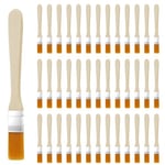 Ainiv Lot de 40 Pinceaux Peinture, Petit Pinceau en Nylon, Outils de Peinture à Pinceau Plat, Pinceaux Plats avec Manche en Bois pour Acrylique, Aquarelle, Nettoyage du Clavier, Murs, Retouches