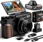 Digital Camera, 64MP Cameras for Photography, 5K Vlogging Camera for YouTube, SD