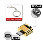 Adaptateur De Lecteur De Carte Mémoire Micro Sd Tf Pour Iphone,Mini,14,13,12,Pro Max,Otg,Type C - Type Gold Tf To Type C