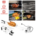 Bbq Tourne Broche en Acier Inoxydable 117CM Set de Broche à Griller. électrique Automatique Rotatif. avec Moteur 220-240V - Tolletour