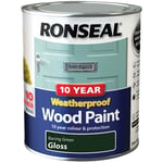 Ronseal 38778 10 Year Weatherproof Wood Paint Racing Green Gloss 750ml