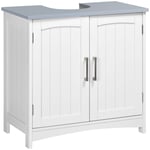 kleankin Pedestal Under Sink Cabinet, Bathroom Storage Vanity Unit, White