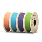 ANYCUBIC × PANTONE PLA Filament 1.75mm,Filament pour Imprimante 3D,Précision Dimensionnelle +/- 0,02 mm, Avec RFID, 4KG,Violet Interstellaire&Feuille de Printemps&Turquoise Tropical&Peach Fuzz