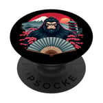 Samouraï Gorille Cherry Blossom Japon Mont Fuji Sakura PopSockets PopGrip Adhésif