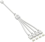 Câble D'Extension 5V 3 Broches Pour Carte Mère D'Ordinateur 1 Point 4 Hub Cable Connection Extension Argb Splitter, Blanc[CAB300997]