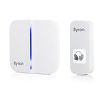 Byron Wireless Portable Doorbell Set, Touch Free Door Push, Wave Sensor, 100m Range White, DBY-23431