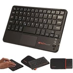 TECHGEAR [Active Strike Pro (Mini) Slim Bluetooth Wireless UK QWERTY Keyboard with Mouse Touchpad Compatible with Lenovo Tab M10 / M10 Plus / K10 / Yoga 8 10 13 Tablets (Included Keyboard Carry Case)