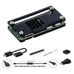 GeeekPi pour Raspberry Pi Zero/Zero W, Kit de démarrage avec Acrylique Raspberry Pi Zero Case, en-tête GPIO 20 Broches, Câble OTG, Câble de commutateur, Adaptateur HDMI, radiateur et Tournevis