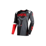 O'NEAL | Maillot Motocross Manches Longues | MX VTT | Maillot de Cyclisme avec Manches sans Poignets et Ajustement Parfait | Maillot Prodigy Five Zero | Adulte | Noir Néon-Rouge | Taille M (48/50)