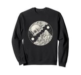 Skull and Heart in Space - Cosmic Life and Death Art Sweatshirt