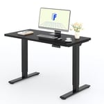 FLEXISPOT 2 Moteurs Bureau Assis Debout 120x80 Une Pièce, Bureau Debout électrique avec Panneau à Fonctions Mémoires, Bureau Réglable en Hauteur Électrique, Charge 100kg, Noir+Noir