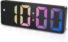 Dernier réveil numérique, horloge LED, horloge de table électronique avec affichage de la température, réveil de voyage, luminosité réglable, affichage 12/24H, plus anciens, couleur