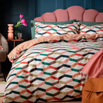 Habitat Geometric ZigZag Multicolour Bedding Set - Kingsize Multicoloured