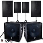 Système Sonorisation Complet 4800W, 4 Enceintes, 2 Subwoofers 18"/46cm - USB/BLUETOOTH CABLE PC + Pieds, Prestations SONO DJ PA