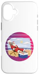 iPhone 16 Plus Santa at the beach jolly Santa lounging on the sand Xmas Case