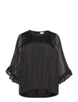 Carfloor L/S Frill Top Wvn Tops Blouses Short-sleeved Black ONLY Carmakoma