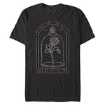 Disney Beauty & The Beast-Same Old Tale Organic Short Sleeve T-Shirt, Black, S