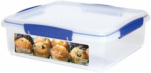 Sistema Klip It Bakery Storage Container, 3.5 L - Clear With Blue Clips